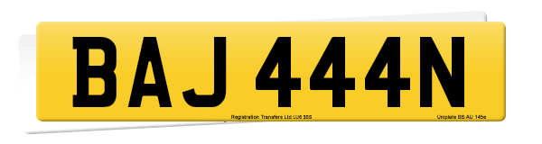 Registration number BAJ 444N